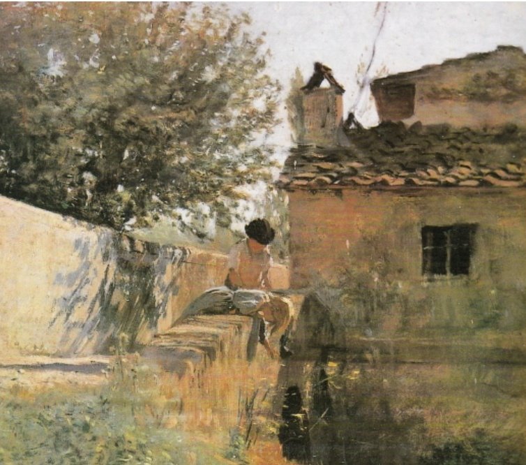 Eri dritta e felice
sulla porta che il vento
apriva alla campagna

Intrisa di luce
stavi ferma nel giorno,
al tempo delle vespe d’oro..

Allora s’andava scalzi
per i fossi
si misurava l’ardore
del sole dalle impronte
lasciate sui sassi.

~L.Sinisgalli

#ComeLaCampagna
T.Signorini