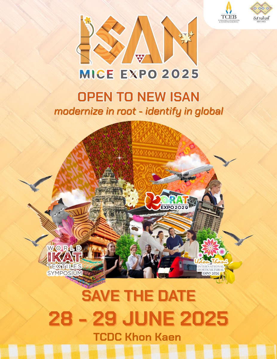 📣เปิดม่านไมซ์อีสาน ที่งาน ISAN MICE EXPO 2025 ✨

💡รวมพลังผู้ประกอบการไมซ์จาก 3 เมืองหลัก นครราชสีมา – ขอนแก่น – อุดรธานี และเมืองศักยภาพอื่น ๆ ของภาคอีสาน เปิดประตูสู่ความร่วมมือระดับโลกด้วยพลังสร้างสรรค์เศรษฐกิจไมซ์แห่งอนาคต 👥📈

🌟ในงานพบกับ:
✅ การจับคู่เจรจาธุรกิจ