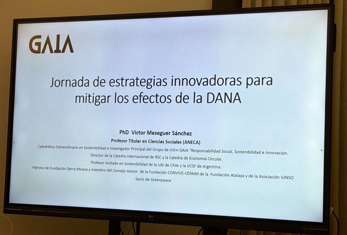 🗣️ En marcha la mesa redonda sobre la DANA en Valencia, moderada por Pedro de los Santos Jiménez (UCAM).

Intervienen:
🌊 Isabel Martínez (Grupo GAIA) 
🛠️ Representante del Colegio de Ingenieros de Caminos Canales y Puertos.
🌍 Víctor Meseguer (Grupo GAIA)
