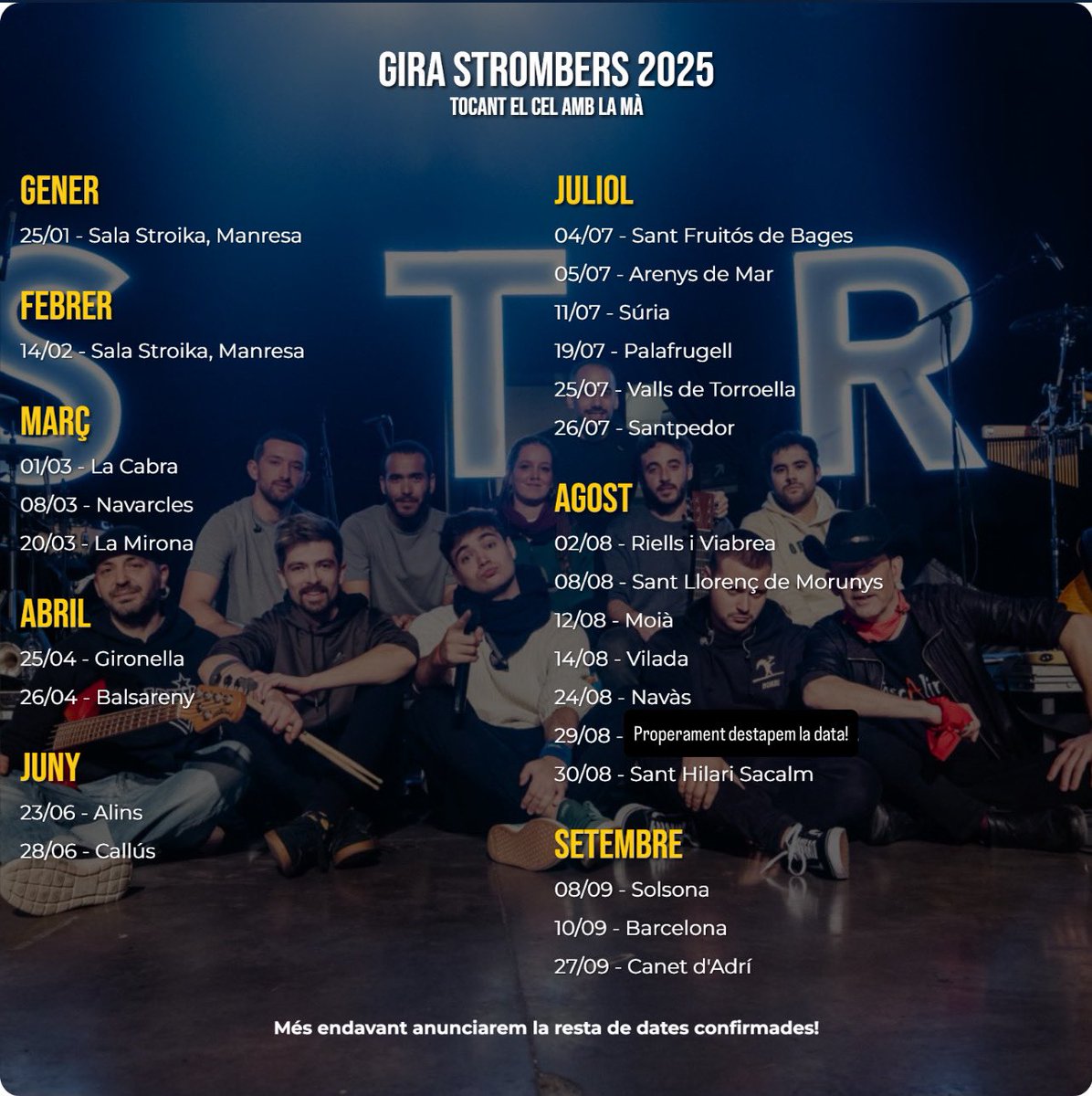 GIRA STROMBERS 2025🔥
On ens veurem aquest estiu?🥳