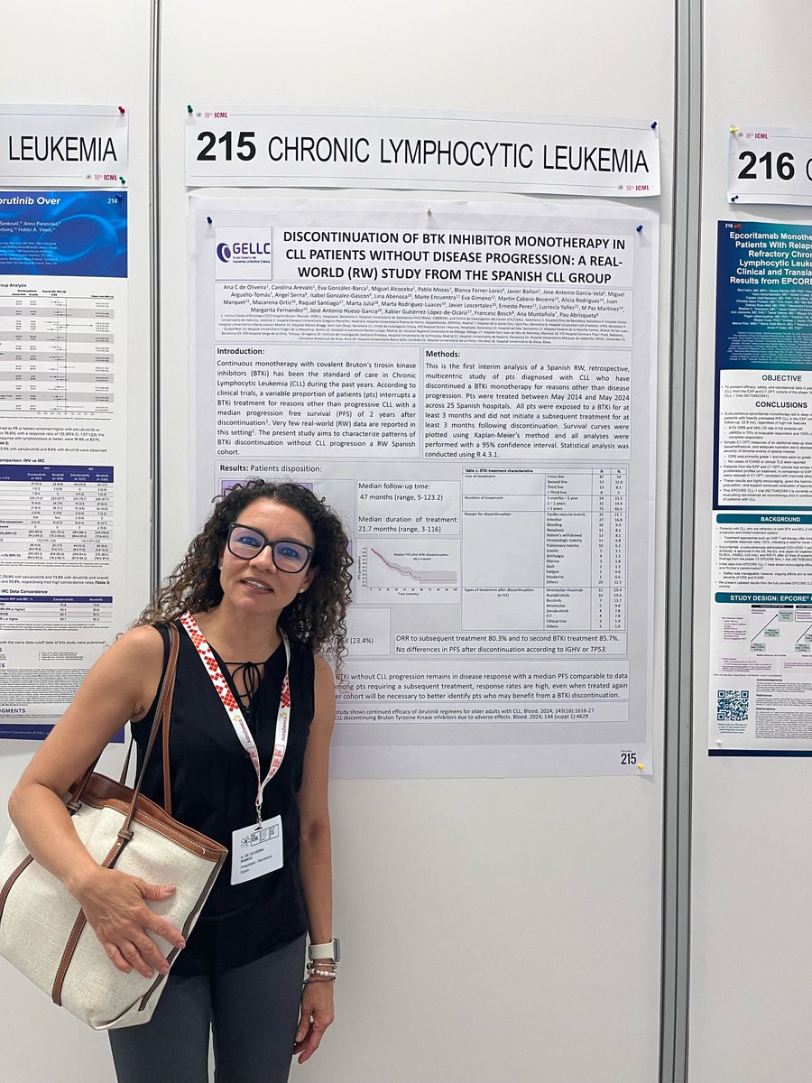 AC Oliveira presenting BTKi discontinuation in CLL patients on behalf of GELLC <a href="/gellc/">GRUPO ESPAÑOL DE LEUCEMIA LINFOCITICA CRONICA</a> #18ICML