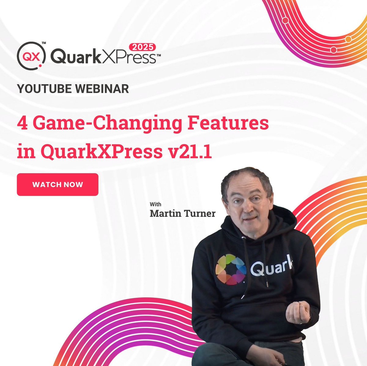 QuarkXPress's tweet image. Don&apos;t forget to watch our YouTube webinar, where QuarkXPress Power user Martin Turner showcases 4 game-changing features in the latest v21.1 spring update of QuarkXPress 2025 ❤️‍🔥 

You don&apos;t want to miss this 👉  buff.ly/jer2qYW

#QuarkXPress #MartinTurner #SpringUpdate