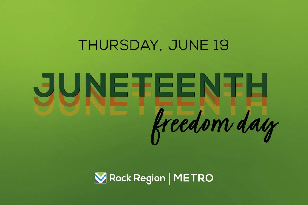 Today, we celebrate Juneteenth – a day to rejoice in freedom. At METRO, we’re proud to serve our community while commemorating this important day. #FreedomDay