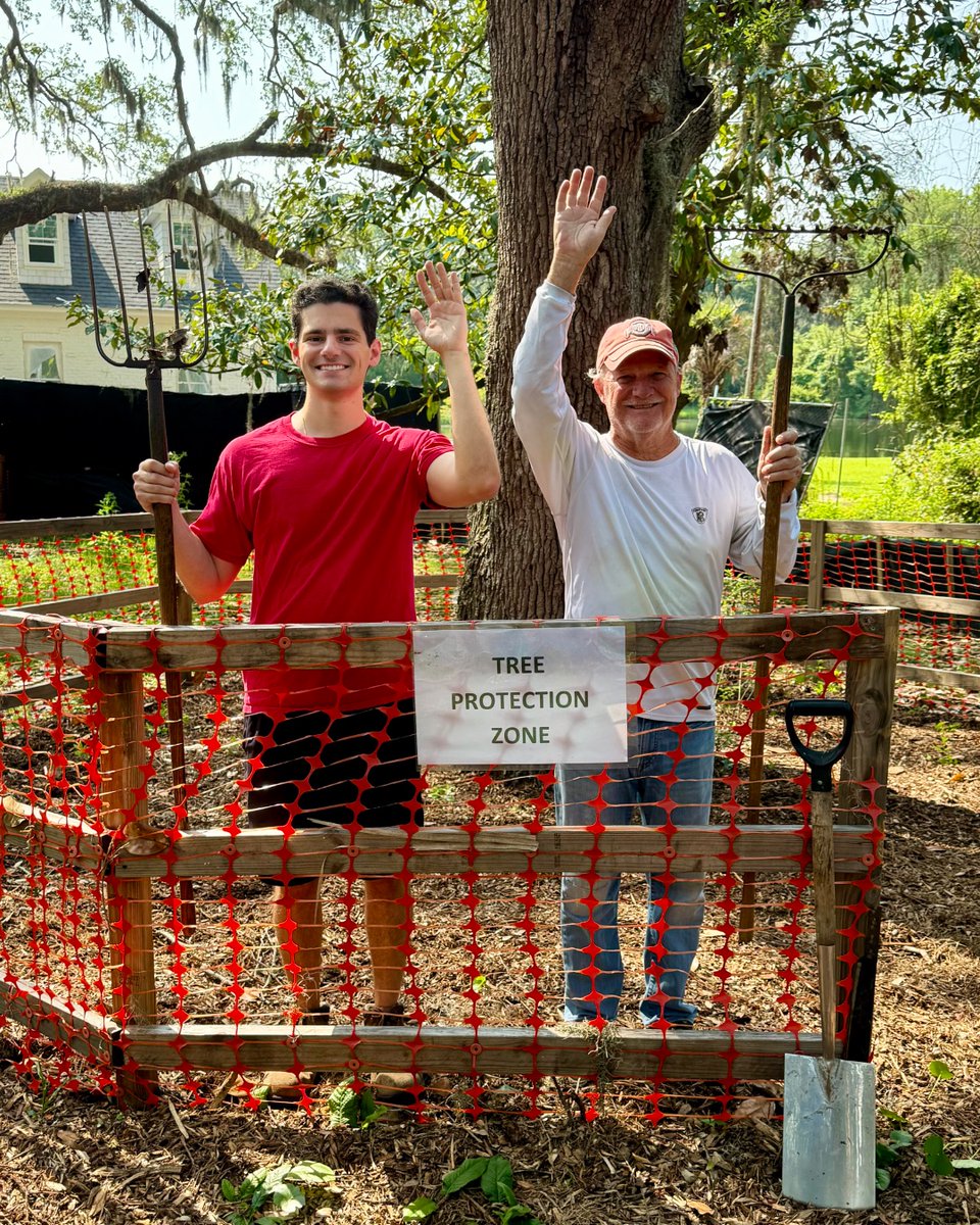 SSLandTrust's tweet image. American Gothic or just two awesome volunteers sprucing up the tree protection zone at Old Ironsides? 😂 

#StSimonsLandTrust #OldIronsides #LiveOak #GreatLiveOak