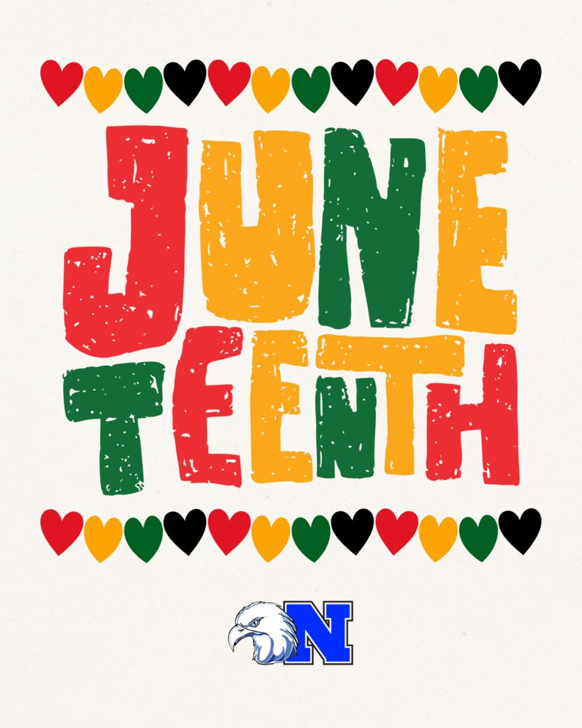 Hoy conmemoramos el Juneteenth, un poderoso recordatorio de la libertad, la resiliencia y el progreso. 🖤❤️💚 Les recordamos que todas las escuelas y oficinas de NASD estarán cerradas mañana, jueves 19 de junio, en conmemoración de Juneteenth.