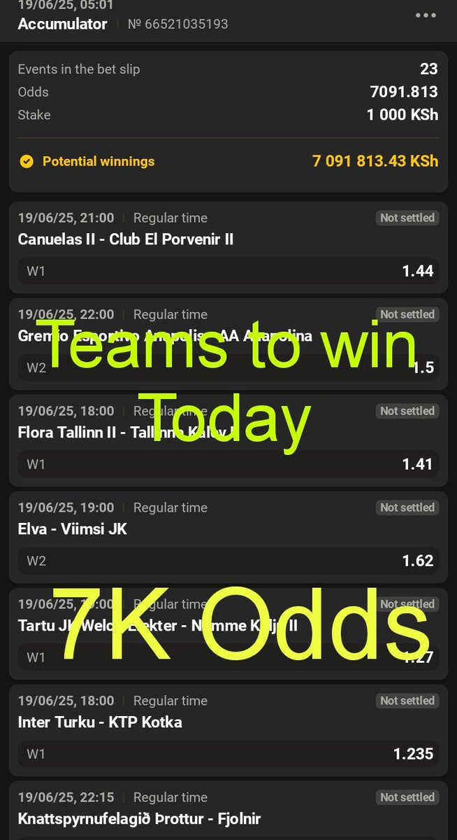 7 MILLION🤑🤑
TEAMS TO WIN TODAY 🔥🔥🔥🔥🔥
High Stakers ✅✅✅✅✅✅
7K odds worthy  staking 💪💪💪💪
Goo and try your Luck on Afropari 🍀🍀🍀🔰🔰🔰🔰🔰

REG 📲📲 👉 tinyurl.com/2n46k3x5

Promo code - PALMER25

#Booking code 👉FQ47U

VAMOS ✅✅✅✅