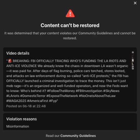 I've changed my position on the tiktok ban. I pray to God <a href="/tiktok_us/">TikTok US</a> gets banned. They have really let their site turn in to straight dog 💩 since Jan. Now ever¥ video i post gets flagged for misinformation even though it's true and the actual source is in my video. Tiktok just