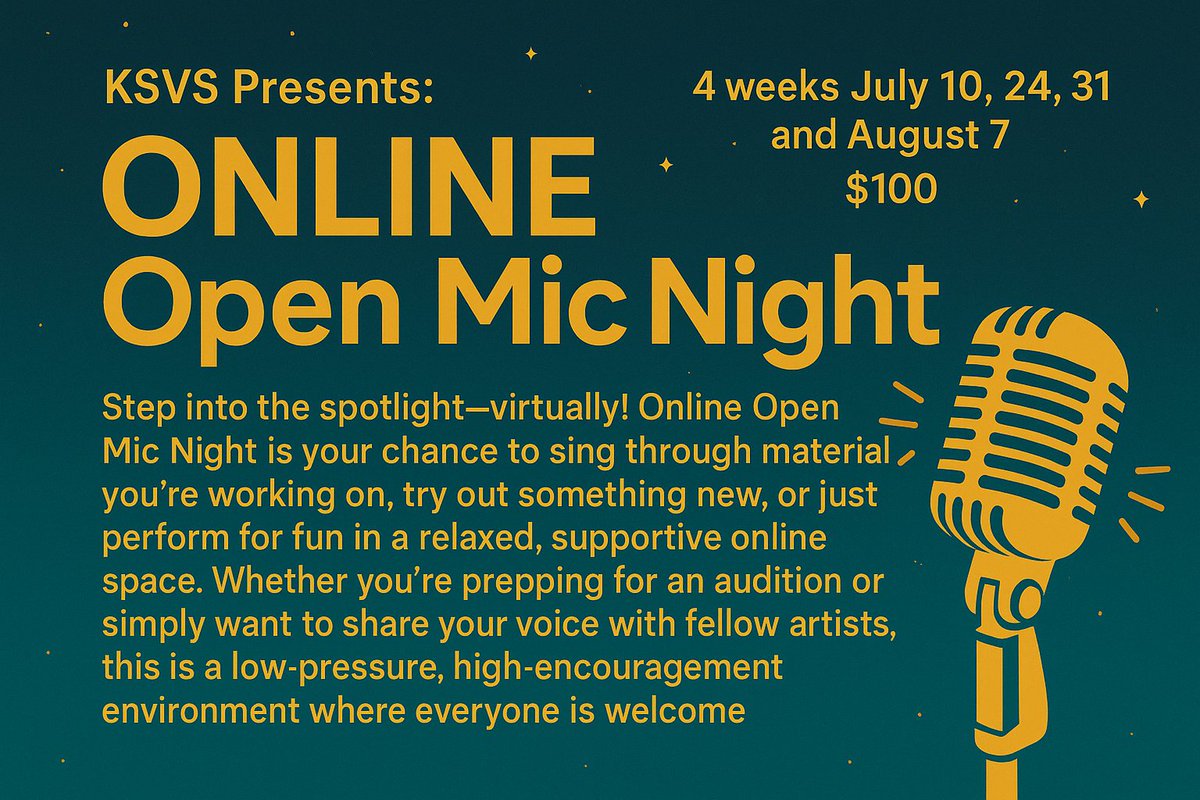 KimStern's tweet image. Step Into The Spotlight! Online Open Mic Starts July 10! - mailchi.mp/236c5a4e79da/k…