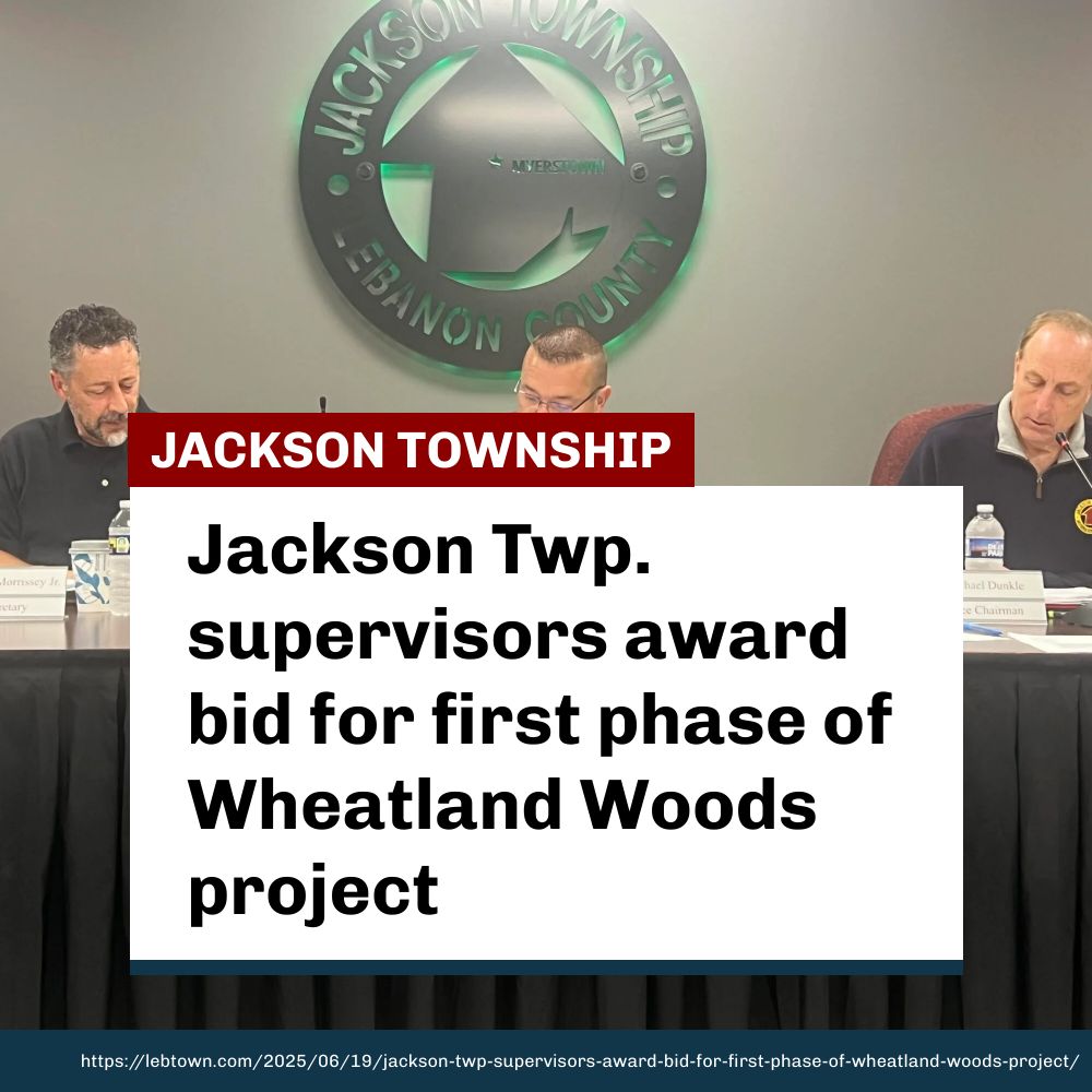 The first phase will include putting in walking paths and an access drive, redoing the parking lot, adding perimeter fencing, and clearing and grubbing the area. The township submitted a grant request for phase two. lebtown.com/2025/06/19/jac…