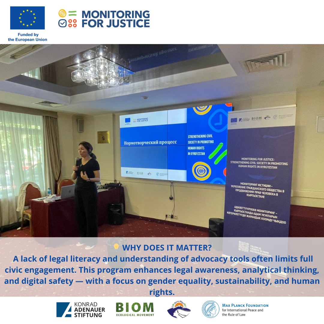 biomteam's tweet photo. Civic engagement training begins in Bishkek! Focus on law-making, public advocacy &amp; rights.

@EUinKyrgyzstan @KASonline 

#EU4KG #MonitoringForJustice #HumanRights #CivilSociety #nondiscrimination https://t.co/hLmmaNIV0S