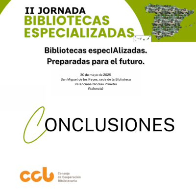 🆕 NOTICIA ➡️ Conclusiones de la 𝐈𝐈 𝐉𝐨𝐫𝐧𝐚𝐝𝐚 𝐝𝐞 #𝐁𝐢𝐛𝐥𝐢𝐨𝐭𝐞𝐜𝐚𝐬𝐄𝐬𝐩𝐞𝐜𝐢𝐚𝐥𝐢𝐳𝐚𝐝𝐚𝐬, celebrada el pasado 30 de mayo en la <a href="/GVABValenciana/">GVA Bib Valenciana</a>

Lee la noticia completa en 👇
ccbiblio.es/conclusiones-i…
