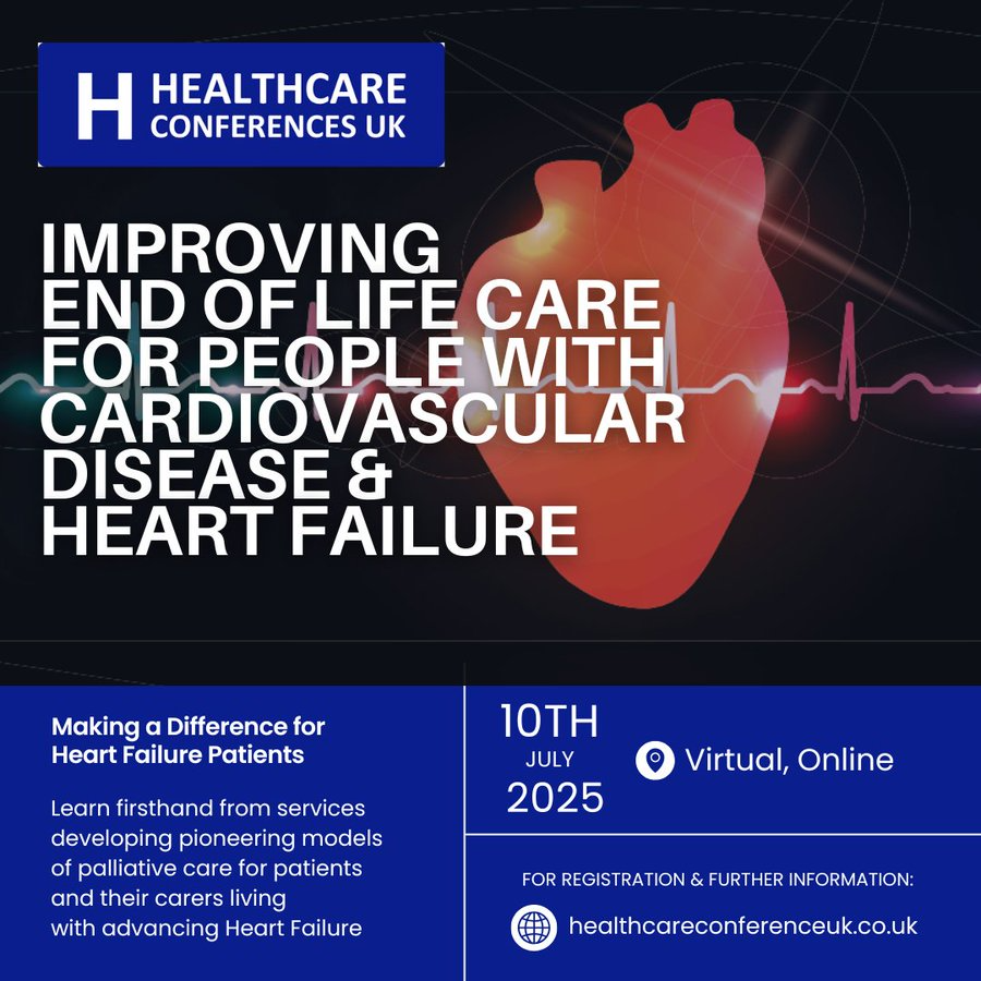 Heart Rhythm Congress (@heartrhythmcong) on Twitter photo 🫀Learn how to embed person-centred care, manage uncertainty & align with the latest national framework 👉 loom.ly/Us6Hdic
Thursday 10 July - Virtual Conference on Improving End of Life Care for People with #CardiovascularDisease & #HeartFailure
#CardioEoL <a href="/HCUK_Clare/">HCUK Clare 💙</a> 🫀Learn how to embed person-centred care, manage uncertainty & align with the latest national framework 👉 loom.ly/Us6Hdic
Thursday 10 July - Virtual Conference on Improving End of Life Care for People with #CardiovascularDisease & #HeartFailure
#CardioEoL <a href="/HCUK_Clare/">HCUK Clare 💙</a>