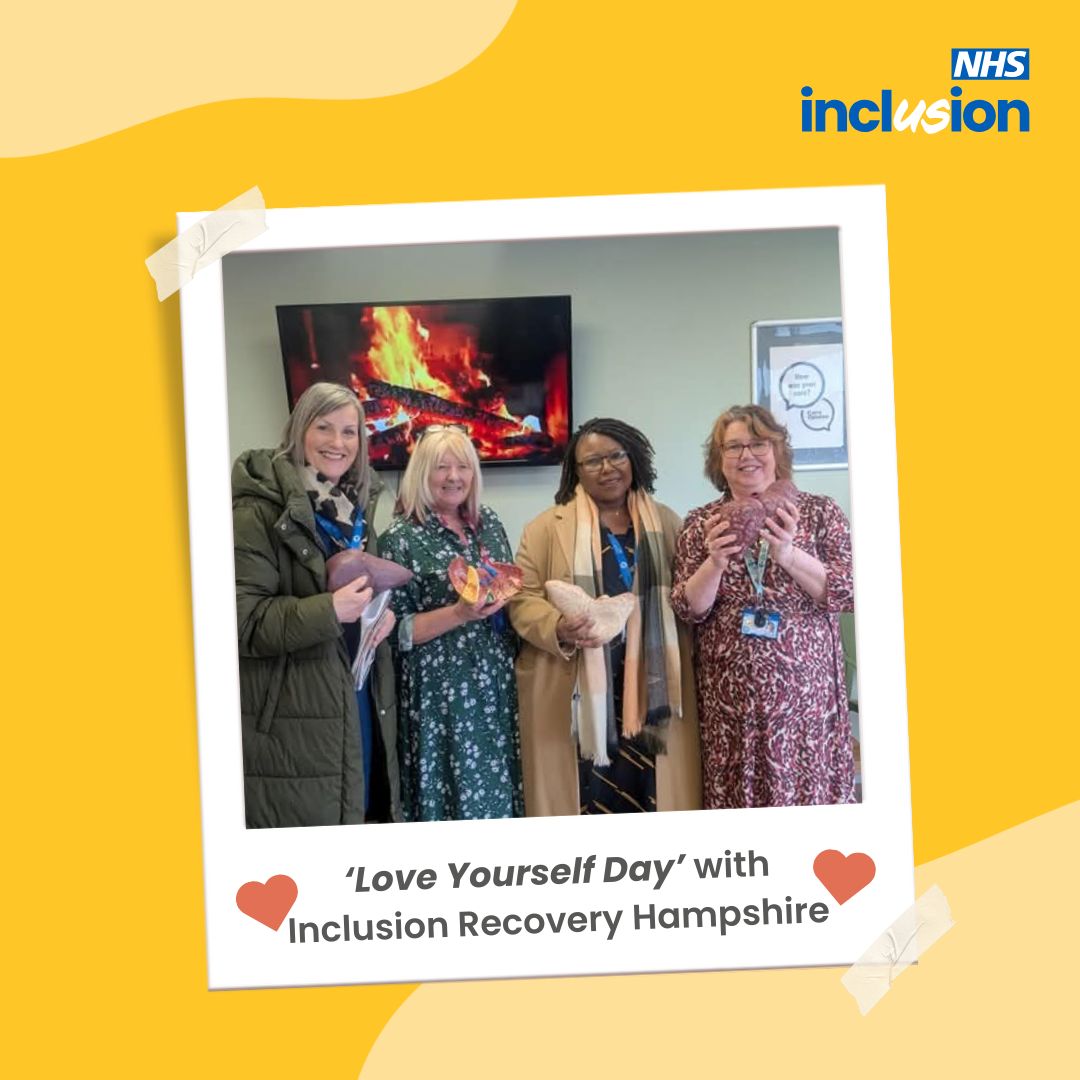 Inclusion (@inclusion_nhs) on Twitter photo Self-love is important when looking after ourselves, well done to <a href="/inclusion_hants/">Inclusion Recovery Hampshire</a> for celebrating this🧡
Their 'Love Yourself Day' event consisted of quizzes, prizes, wellbeing activities, testing for hep C & vaccinations for hep B.
What acts of self-love can you do today? 💙 Self-love is important when looking after ourselves, well done to <a href="/inclusion_hants/">Inclusion Recovery Hampshire</a> for celebrating this🧡
Their 'Love Yourself Day' event consisted of quizzes, prizes, wellbeing activities, testing for hep C & vaccinations for hep B.
What acts of self-love can you do today? 💙