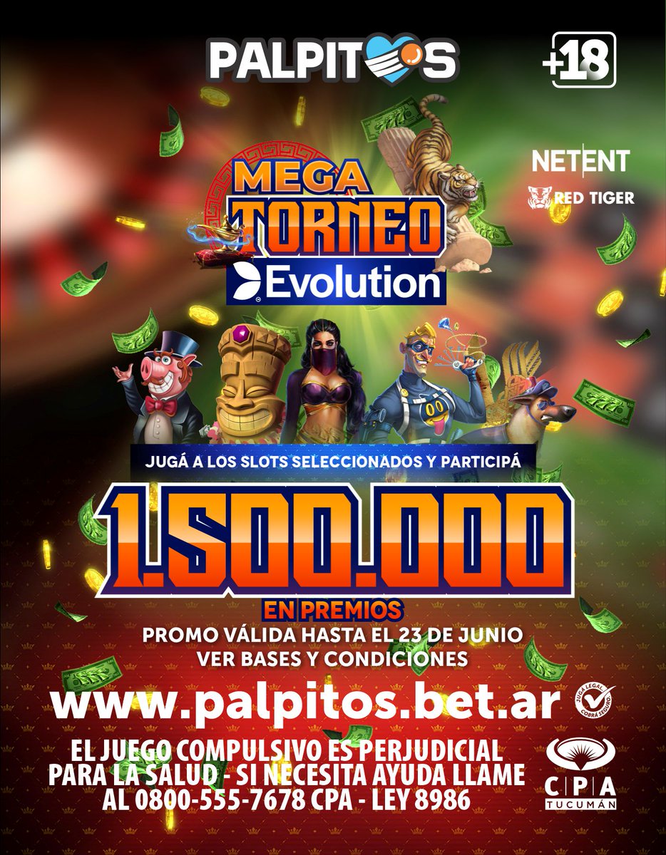 🎰¡Mega Torneo #Evolution! 🤞Hay 1.500.000 en premios 🎁➡️ n9.cl/jhn2v