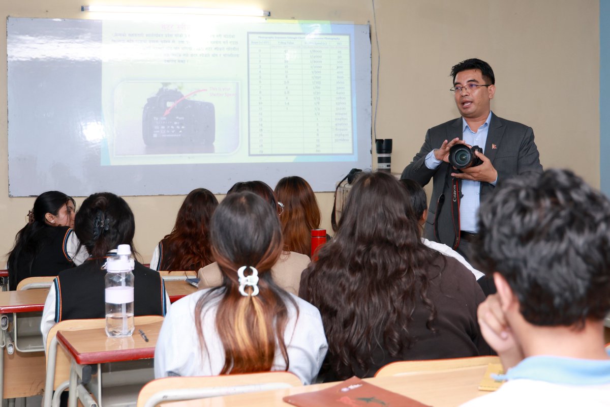 Pradeep_onta's tweet photo. Providing photography training to bachelor-level students during the workshop organized by the Management Club of Southwestern State College. Grateful for this opportunity. https://t.co/Qnv0BR291L