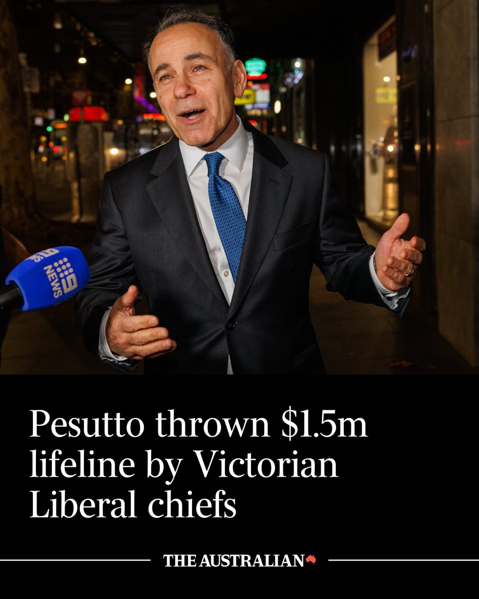 australian's tweet photo. Victorian Liberal chiefs voted in favour of the $1.5m deal that will save John Pesutto's political career: https://t.co/Bzn3wbiBQS https://t.co/AnxKzvKIJU