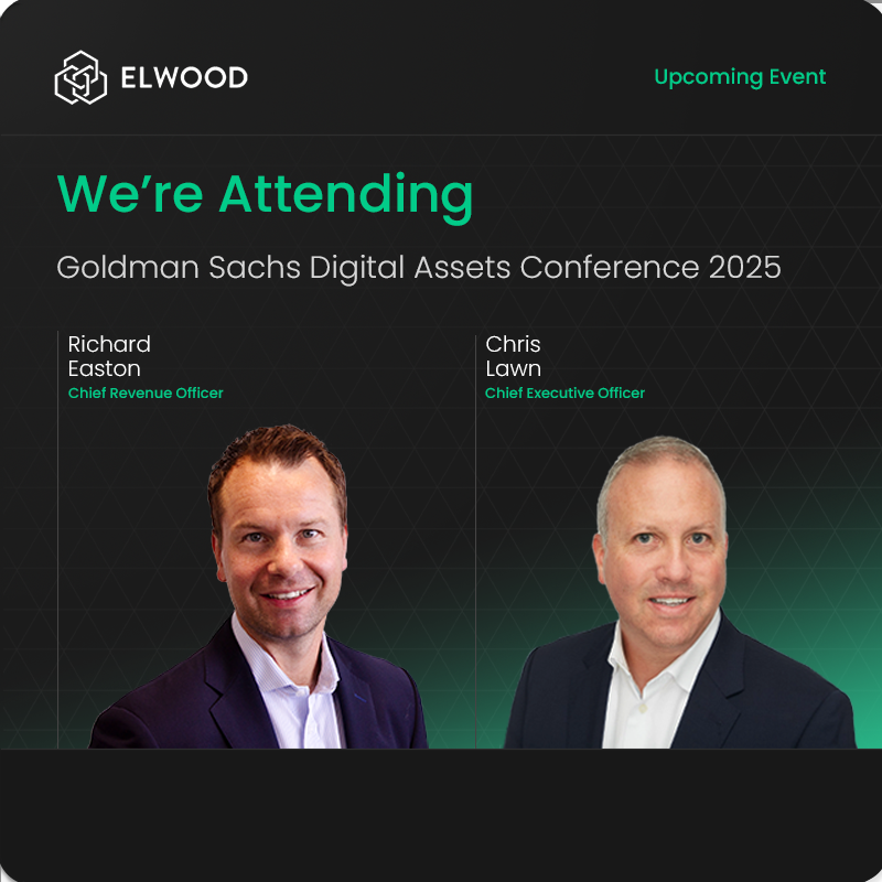 🇬🇧 Elwood Technologies will be at the Goldman Sachs Digital Assets Conference 2025 in London on Wednesday June 25th.

Our CEO, Chris Lawn, will be joining a panel to discuss “The Consolidation of Technology Supporting Digital Assets: Who are the Winners?”

Our team members