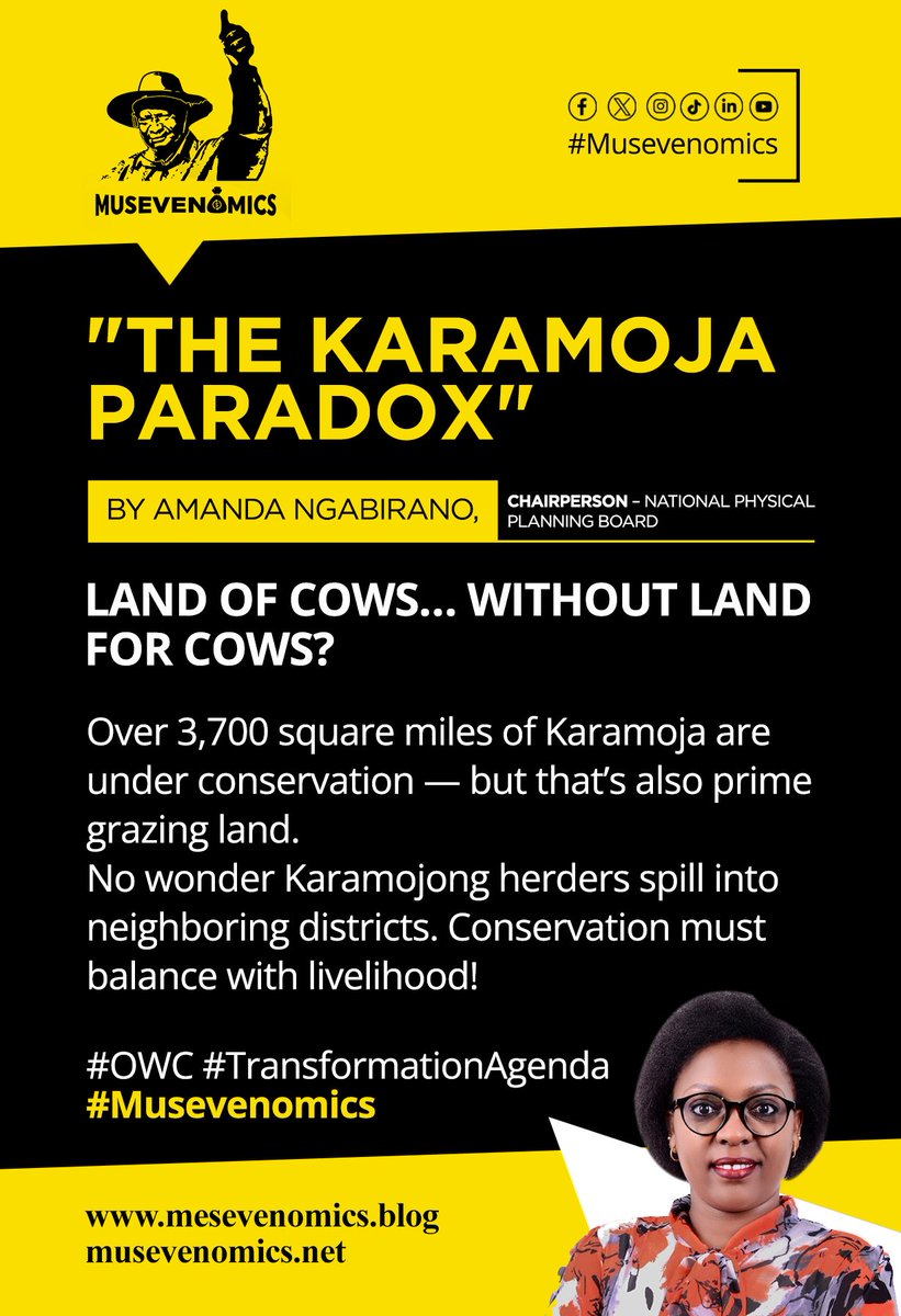 Musevenomics1's tweet photo. ๐ Karamoja herders need land to survive โ but conservation takes over.
Isnโt it time to balance protection with production?
#LandUse #KaramojaParadox #Musevenomics #SmartConservation https://t.co/WkArJYWLdg