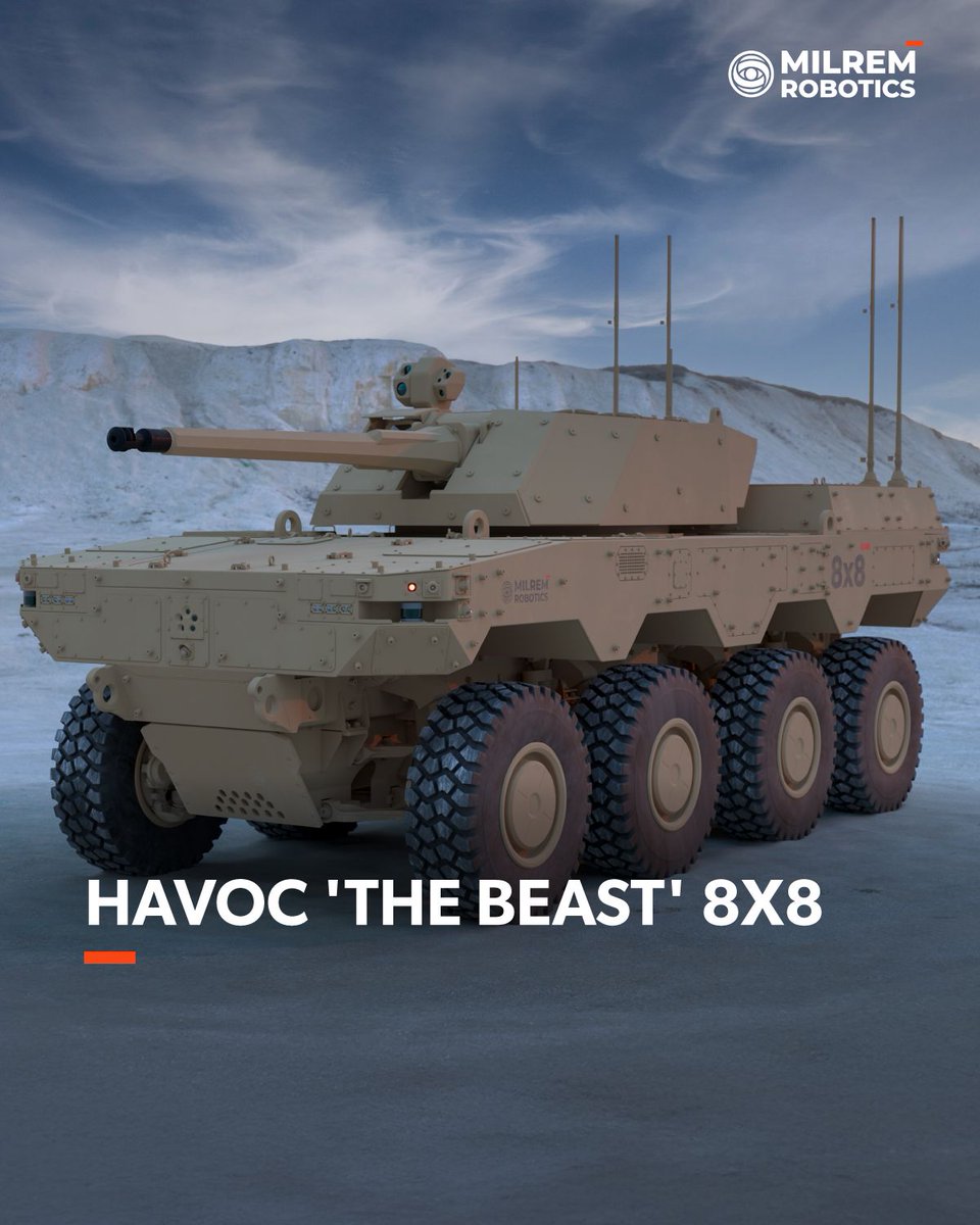 This is the beast. Powerful, agile, and frontline-ready, our HAVOC 8x8 robotic combat vehicle (#RCV) delivers unmatched firepower and tactical versatility on the battlefield.