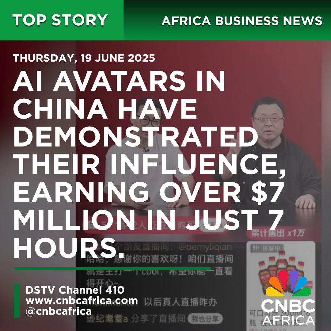 [TOP STORY] Avatars generated by artificial intelligence are now able to sell more than real people can, according to a collaboration between Chinese tech company Baidu and a popular livestreamer.

Read more: cnbcafrica.com/2025/ai-avatar…

#CNBCAfrica #DSTV410 #China