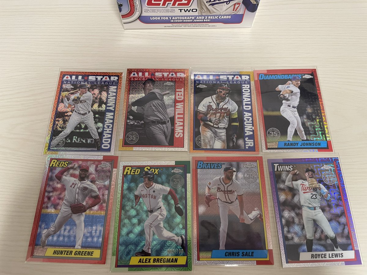 kenspi8's tweet image. 開けてなかったjumbo開封！

RCオートとジャッジ、プホルスのレリック、HRダービー？の10シリも！
いつか日本人選手のオートとかレリックオートとかも当ててみたいね…

#toppsseries2