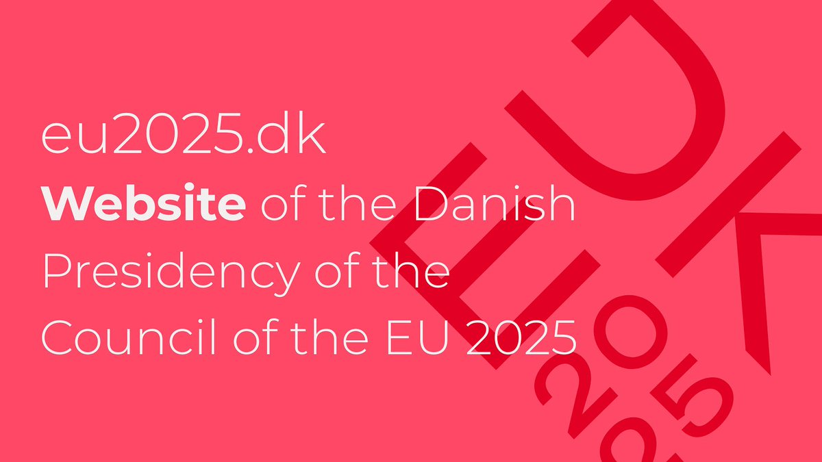 The official website of the Danish EU Presidency is now live! 🇩🇰 🇪🇺

Here you can find the events that will take place during the Presidency, learn more about the programme and priorities – and much more.

Go visit eu2025.dk 👉