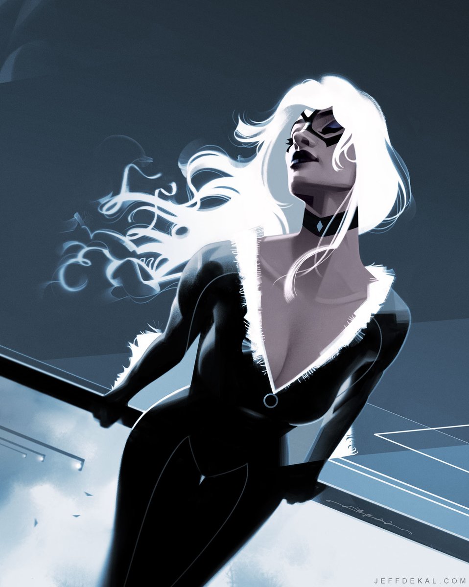 jeffdekal's tweet image. Black Cat in melancholy blue. My cover for Marvel&apos;s, Amazing Spiderman issue 8