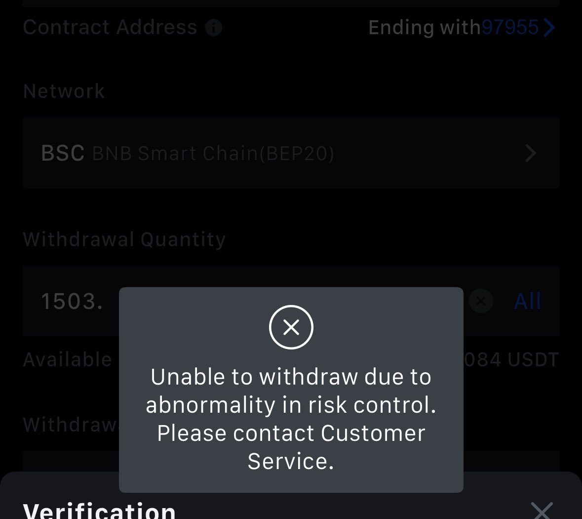 0x_milaa's tweet photo. I got risk control on my account. My withdrawals and trading are blocked, and I can't do anything with my money in the account. My money was just frozen, for what? https://t.co/5MqjjoyHNn