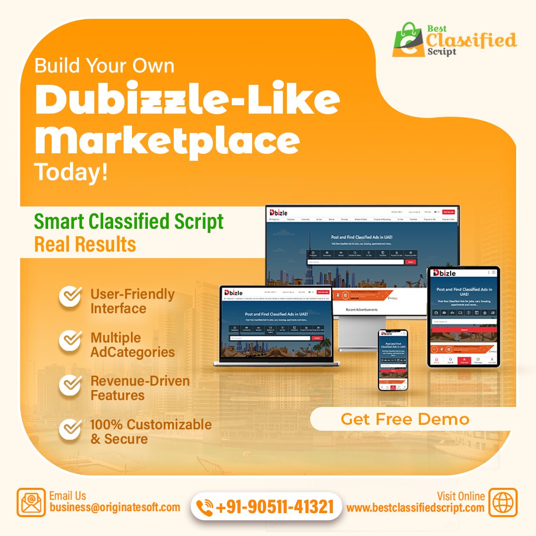 buyclassified's tweet image. 🔥 Launch Your Own #Dubizzle-Like Marketplace Today!
Ready to turn your classified website dream into reality?
With our Smart #ClassifiedScript, you get everything you need — from seamless UI to revenue-boosting features! 💰📱💻
🌐 Visit: bestclassifiedscript.com