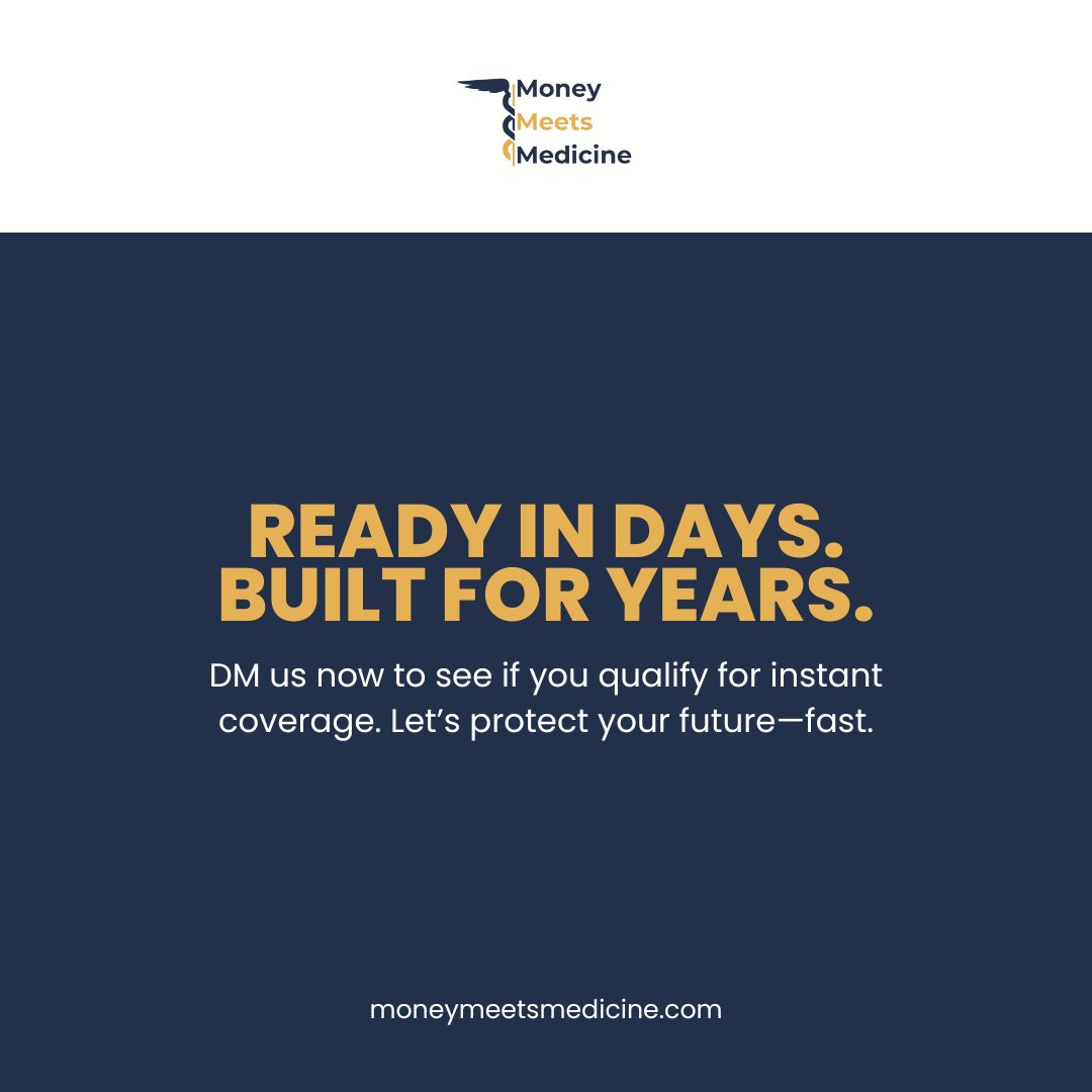 michael_MMMDI's tweet image. Getting covered doesn’t have to take weeks. 🩺

#FastCoverage #DisabilityInsurance #DoctorsLife #IncomeProtection #EfficiencyMatters #PeaceOfMind #SmartDecisions #MedicalProfessionals #MoneyMeetsMedicine