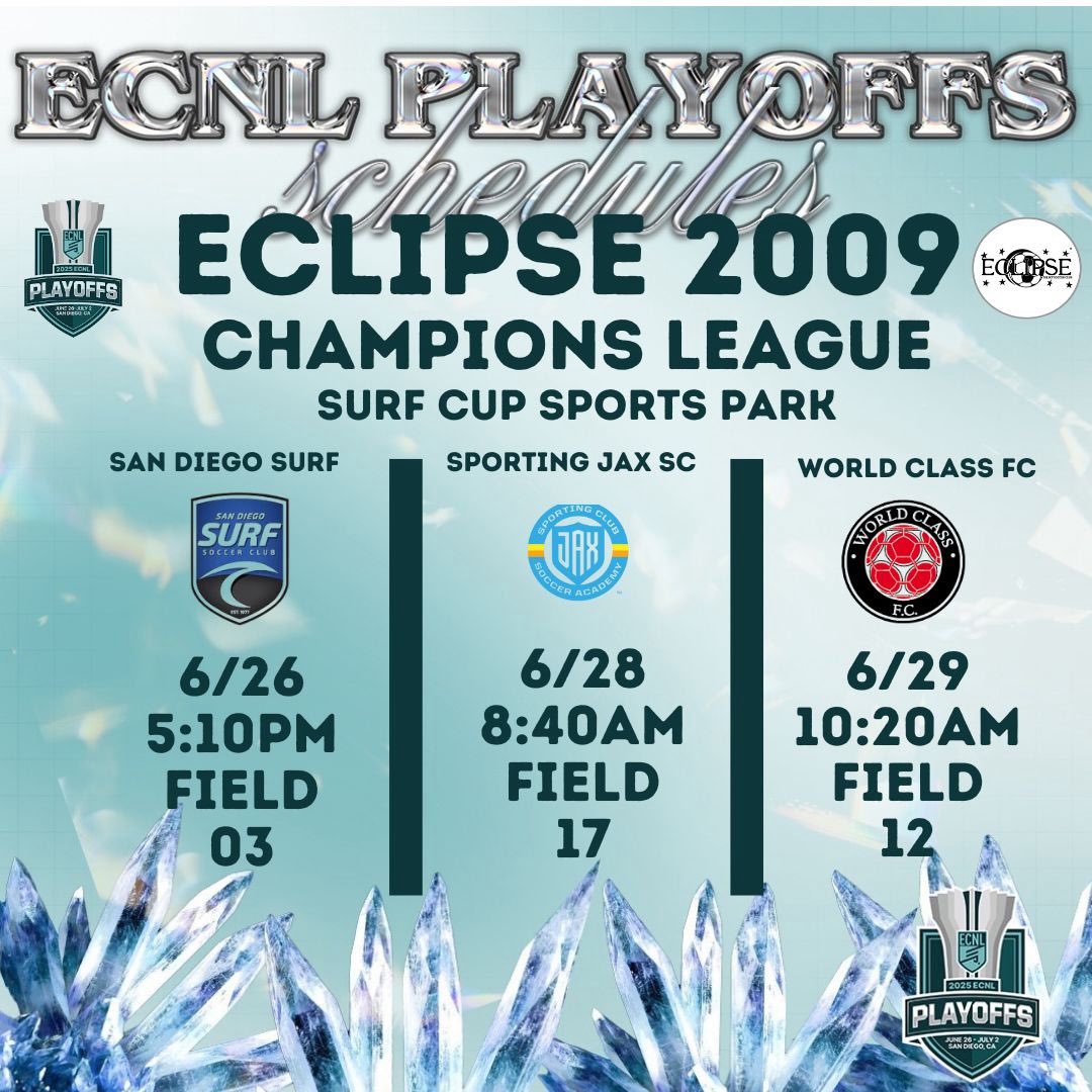 Eclipse Select 2009 ECNL (@2009eclipseecnl) on Twitter photo 1️⃣ week ➡️ San Diego!☀️🌊⚽️ Schedule ⬇️ <a href="/EclipseSelectSC/">Eclipse Select SC</a> <a href="/ECNLgirls/">ECNL Girls</a> <a href="/TopDrawerSoccer/">TopDrawerSoccer</a> <a href="/PrepSoccer/">Prep Soccer ⚽️</a> <a href="/ImCollegeSoccer/">College Soccer Truth ™</a> <a href="/ImYouthSoccer/">ECNL/GA/Recruiting/College Soccer</a> 1️⃣ week ➡️ San Diego!☀️🌊⚽️ Schedule ⬇️ <a href="/EclipseSelectSC/">Eclipse Select SC</a> <a href="/ECNLgirls/">ECNL Girls</a> <a href="/TopDrawerSoccer/">TopDrawerSoccer</a> <a href="/PrepSoccer/">Prep Soccer ⚽️</a> <a href="/ImCollegeSoccer/">College Soccer Truth ™</a> <a href="/ImYouthSoccer/">ECNL/GA/Recruiting/College Soccer</a>