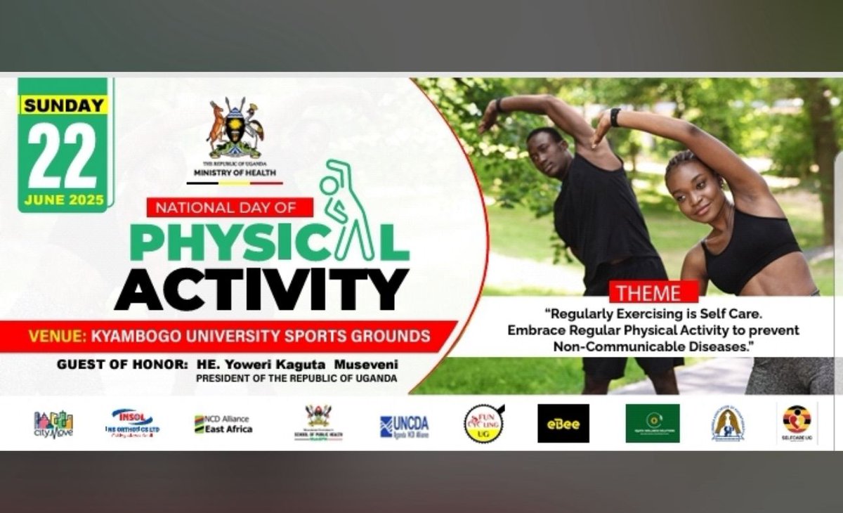 Kamara Daniel (@nutritionistkd) on Twitter photo Dear Country Men and Women, the Bazzukulu and the Diaspora team, I take this honor as a #Nutritionist to invite you to attend the #NDPA <a href="/kyambogou/">KYAMBOGO UNIVERSITY</a> grounds, with HE <a href="/KagutaMuseveni/">Yoweri K Museveni</a> the guest.
Running, jogging, skipping a rope are better than #GYM, Invest in your health, 75% is Dear Country Men and Women, the Bazzukulu and the Diaspora team, I take this honor as a #Nutritionist to invite you to attend the #NDPA <a href="/kyambogou/">KYAMBOGO UNIVERSITY</a> grounds, with HE <a href="/KagutaMuseveni/">Yoweri K Museveni</a> the guest.
Running, jogging, skipping a rope are better than #GYM, Invest in your health, 75% is