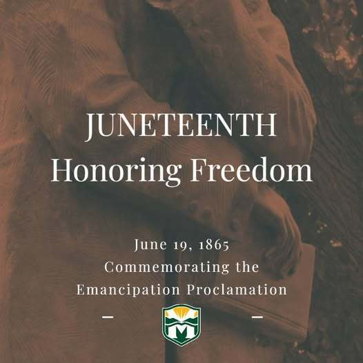 Today is Juneteenth. Today we honor freedom. June 19, 1865 - Celebrating the Emancipation Proclamation.