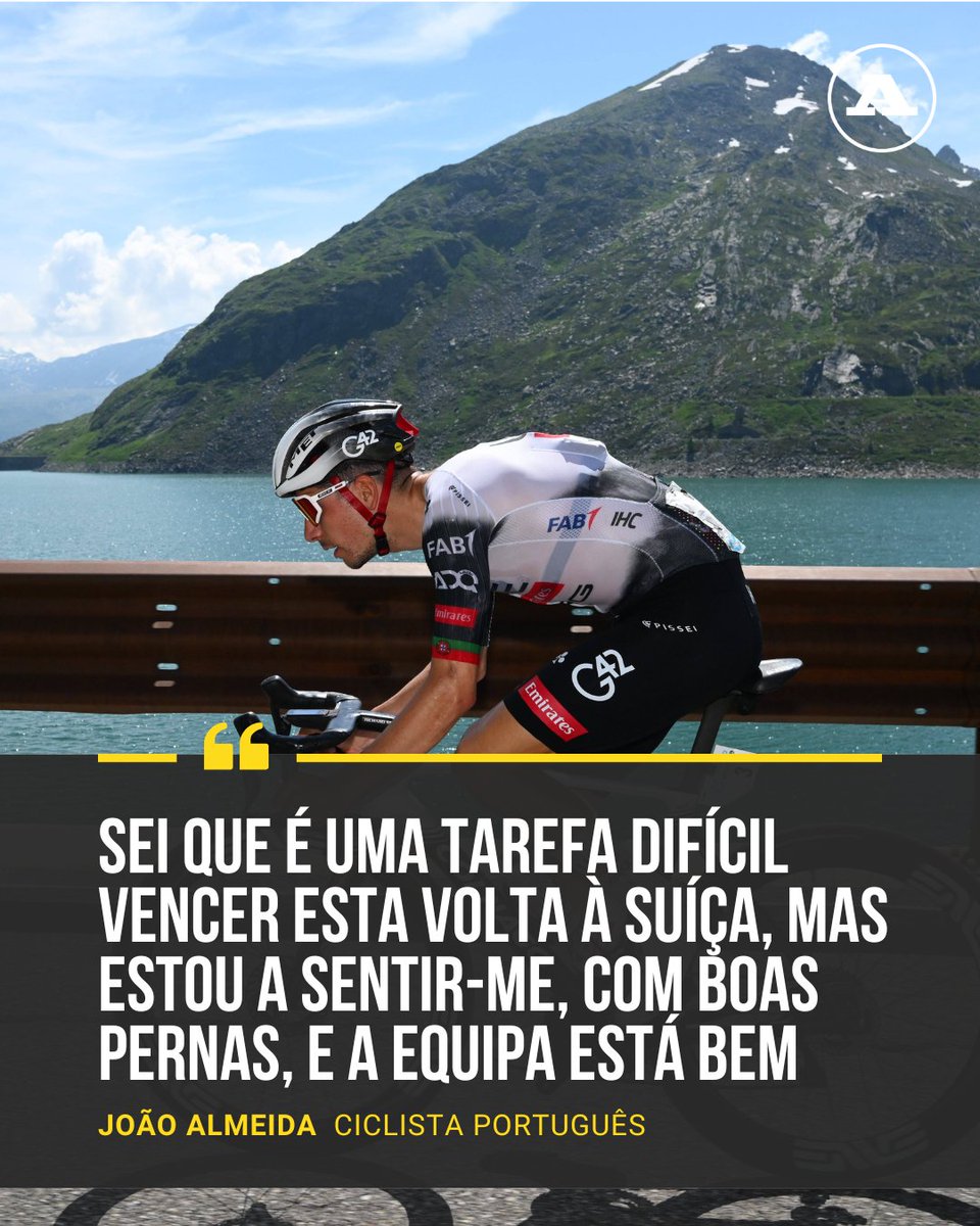abolapt's tweet image. João Almeida brilha na Suíça! 🚴‍♂️ 

O ciclista português venceu a 4.ª etapa da Volta à Suíça e subiu ao 7.º lugar da classificação geral, mantendo a ambição de continuar a ascender na classificação. i.»

#joaoalmeida #botalume