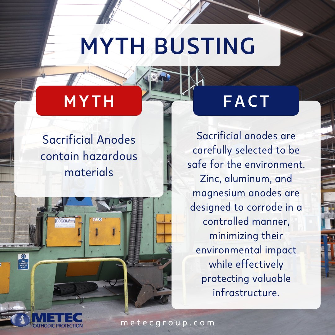 Worried about hazardous materials? Sacrificial anodes are engineered with safety and sustainability in mind, protecting what matters most. 🌿🔒

#Sustainability #MythBusting #Anodes
