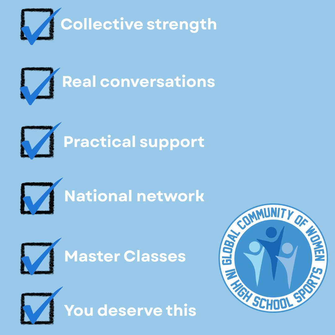 GCWHSS's tweet image. Every woman in high school sports leadership should know:
✅ You’re not alone
✅ You don’t have to prove your worth — again
✅ You deserve real tools + support
That’s why we’re here.
Not just a network — a movement.
✊ Join us → loom.ly/hxTARt4
#GCWHSS #WomenInSports