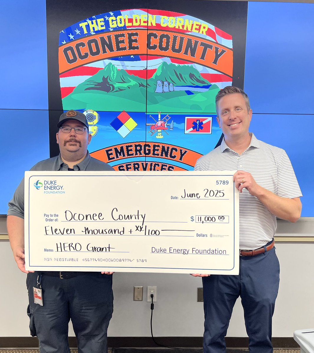 trentacker's tweet image. Our emergency services partners play a vital role in providing shelter and supplies to individuals affected by severe weather and other disasters
This @DukeEnergy Foundation HERO grant will support Oconee County's purchase of a trailer and supplies to enhance response efforts