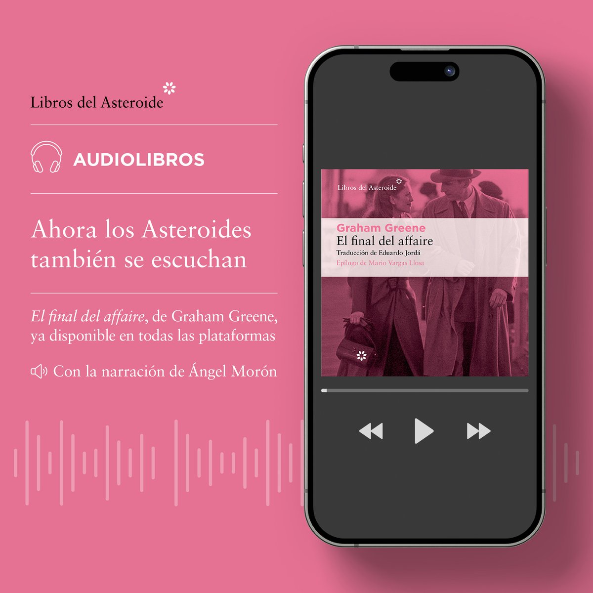 LibrosAsteroide's tweet image. #audiolibros  ¿Sabías que los Asteroides también se escuchan?  

📕Puedes empezar con EL FINAL DEL AFFAIRE, de Graham Greene. Narrado por @angelgmoron 

#empiezaaescuchar 🎧 bit.ly/4kRxIVM