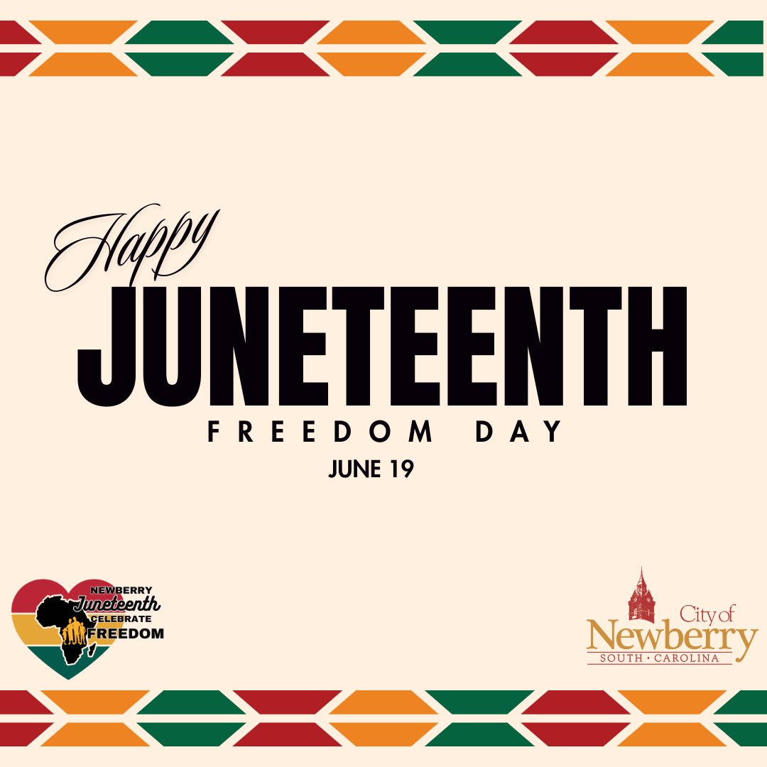 City of Newberry, SC (@cityofnewberry) on Twitter photo It's Juneteenth in the City of Newberry! We thank Mayor <a href="/fostersenn/">Foster Senn</a> & City Council for their proclamation declaring June 19, 2025 as Juneteenth in the City of Newberry.
For more on the proclamation signed by council, you'll find verbiage on our Facebook & Instagram accounts! It's Juneteenth in the City of Newberry! We thank Mayor <a href="/fostersenn/">Foster Senn</a> & City Council for their proclamation declaring June 19, 2025 as Juneteenth in the City of Newberry.
For more on the proclamation signed by council, you'll find verbiage on our Facebook & Instagram accounts!