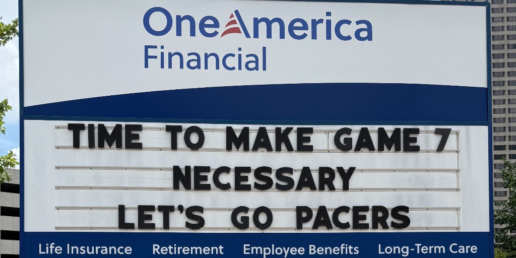 OneAmerica's tweet image. Not if, but when.
Let's make Game 7 necessary!
#YesCers #Pacers #NBAPlayoffs #PacersNation
@Pacers @IndSportsCorp