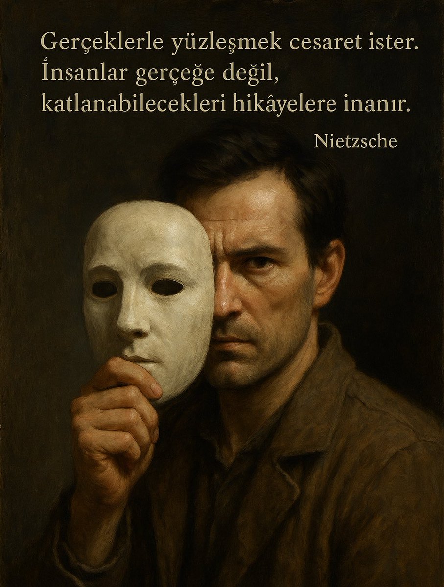 “Gerçeklerle yüzleşmek cesaret ister. İnsanlar gerçeğe değil, katlanabilecekleri hikâyelere inanır.”

Nietzsche’ye göre, gerçek bazen o kadar çıplak ve rahatsız edicidir ki, insanlar yalanlara, mitlere, ideolojilere sığınır.