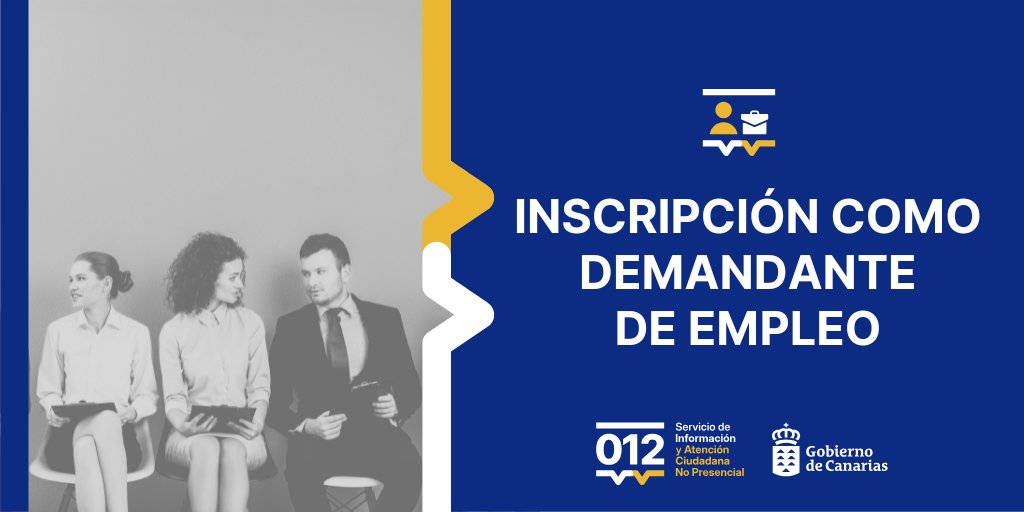 012Gobcan (@012gobcan) on Twitter photo ¿Tienes que darte de alta como demandante de empleo? 👉 En el 012 (922 470 012 / 928 301 012) te lo ponemos muy fácil: llámanos y te damos cita telefónica o presencial con tu oficina de empleo ⤵️
<a href="/SCEmpleo/">SCE Gobcan</a> ¿Tienes que darte de alta como demandante de empleo? 👉 En el 012 (922 470 012 / 928 301 012) te lo ponemos muy fácil: llámanos y te damos cita telefónica o presencial con tu oficina de empleo ⤵️
<a href="/SCEmpleo/">SCE Gobcan</a>