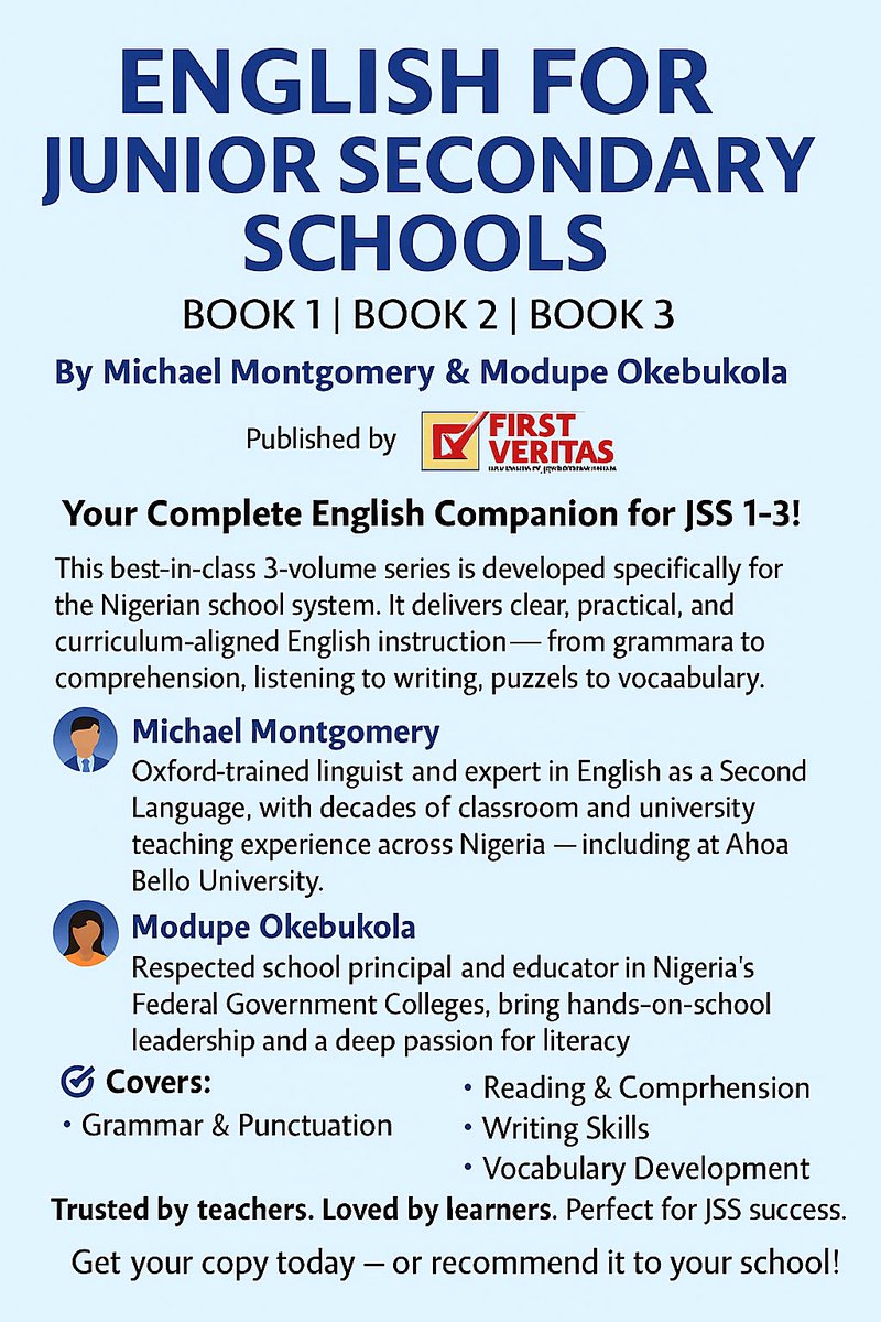 firstveritas's tweet photo. It delivers clear, practical, and curriculum-aligned English instruction, from grammar to comprehension, listening to writing, puzzles to vocabulary. 

It is receiving enthusiastic reviews in assessment, by teachers and educators from reputable schools across the country. https://t.co/Zw8dMHmPI2