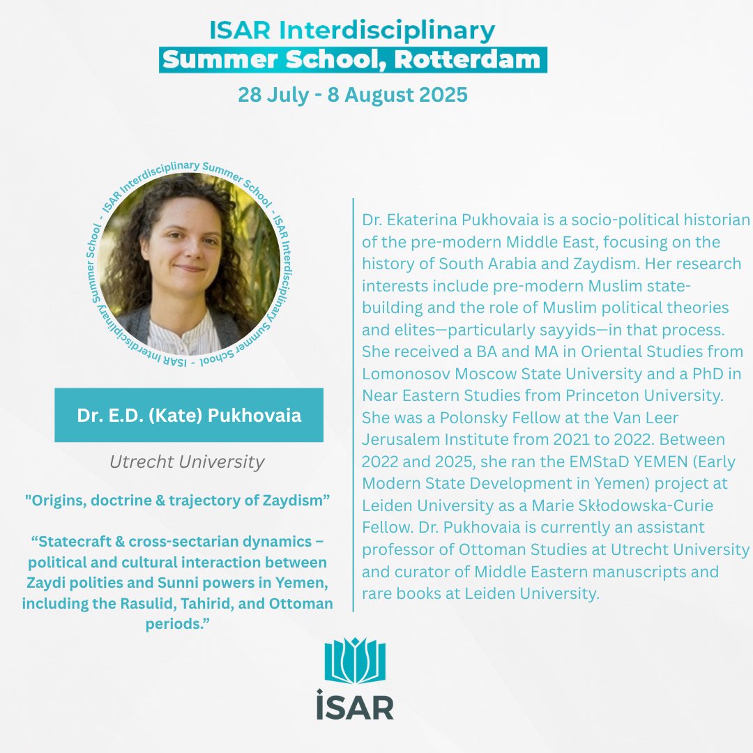 We are pleased to share that Dr. E.D. (Kate) Pukhovaia — Assistant Professor of Ottoman Studies at Utrecht University and Curator of Middle Eastern manuscripts at Leiden — is joining the IISS’2025.
Application deadline is approaching, secure your spot via the link in pinned post.