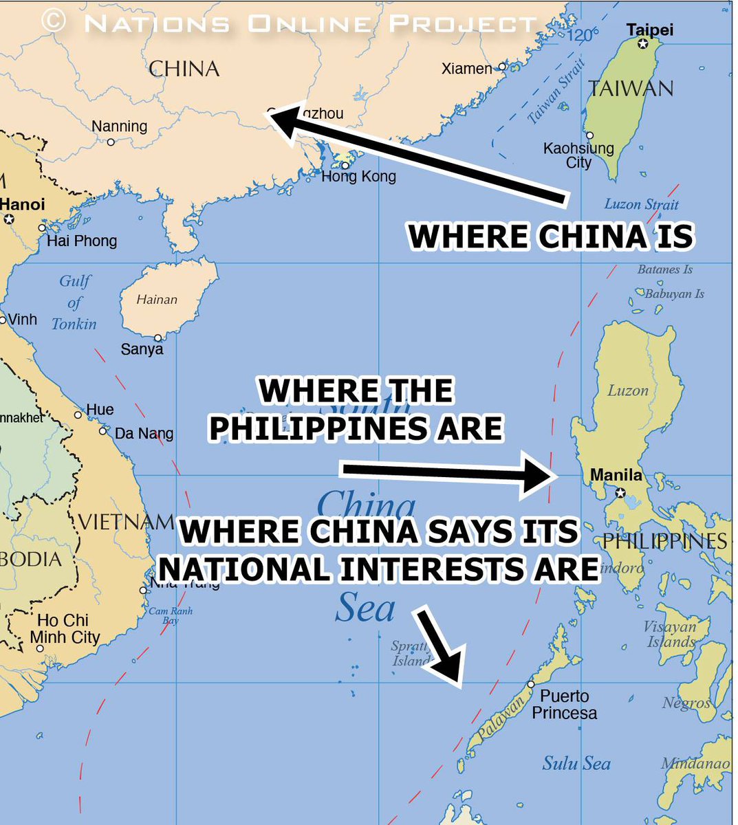 MinhDr18's tweet image. China Coast Guard comes 50 nmi off Palawan, then blocks Philippine coast guard & civilian boats.
See where China is. See where Philippines is.
Who’s the real trespasser here?
China, your “national interests” end at your own shores. End of the story. @MalayaIrredenta