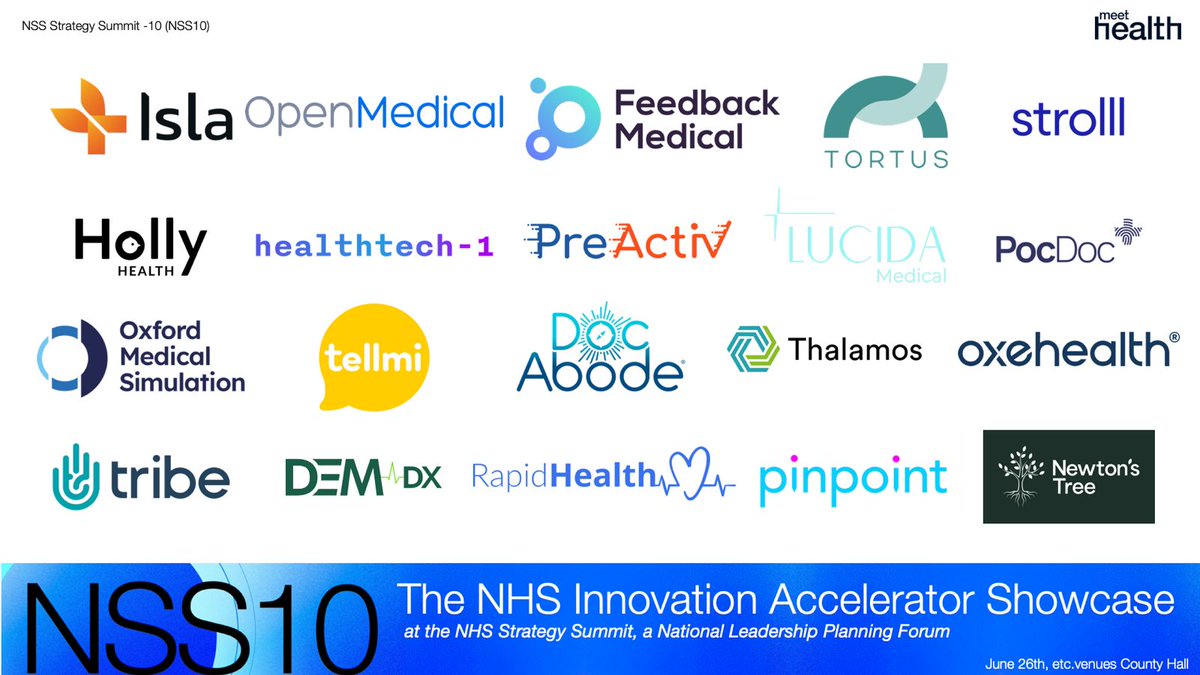 We’re excited to attend the <a href="/meethealthltd/">Meet Health Events</a>  NHS Strategy Summit next week with the <a href="/NHSAccelerator/">NHS Accelerator</a> !

We'll be part of the NIA Innovation Showcase- spotlighting 20 health innovators driving real NHS impact.

26 June | County Hall, Westminster
lnkd.in/enXfZfaw

#NIA2025