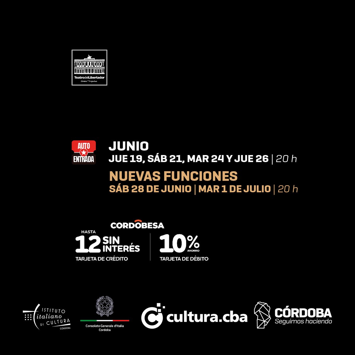 Teatro del Libertador (@tdellibertador) on Twitter photo El Teatro del Libertador pone en escena 𝑳𝒂 𝒃𝒐𝒉𝒆̀𝒎𝒆, los días jueves 19, sábado 21, martes 24, jueves 26, sábado 28 de junio, y martes 1 de julio, a las 20.
<a href="/gobdecordoba/">Gobierno de Córdoba</a> <a href="/AgCbaCultura/">Cultura CBA</a> El Teatro del Libertador pone en escena 𝑳𝒂 𝒃𝒐𝒉𝒆̀𝒎𝒆, los días jueves 19, sábado 21, martes 24, jueves 26, sábado 28 de junio, y martes 1 de julio, a las 20.
<a href="/gobdecordoba/">Gobierno de Córdoba</a> <a href="/AgCbaCultura/">Cultura CBA</a>