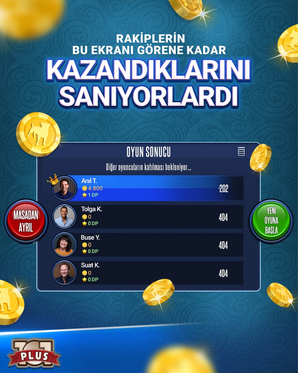 Rakiplerin bu ekranı görene kadar kazandıklarını sanıyorlardı. 😎
#101okeyplus