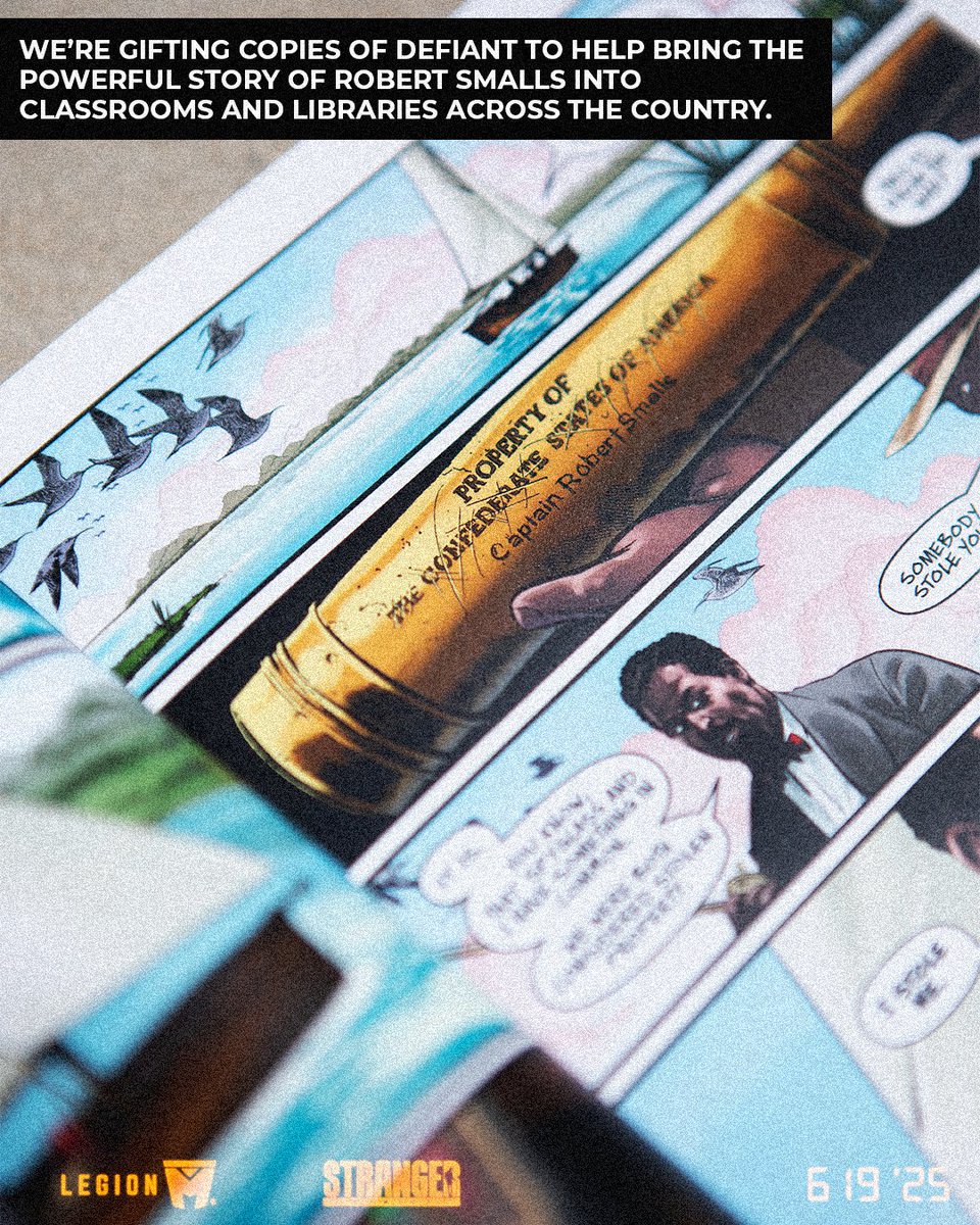 LegionMOfficial's tweet image. DEFIANT is officially available to purchase starting TODAY, but if you're a teacher or librarian, we have something special for you!
In honor of Juneteenth, we’re gifting copies of @defiant_project to help bring the powerful story of Robert Smalls into classrooms and libraries…
