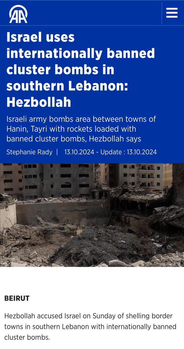 اسرائيل تستنكر استخدام إيران لصاروخ يحمل بداخله صواريخ أصغر في حال اعترضته منظومات الدفاع، وتبحث قانونياً كيف يمكنها استغلال قانون حظر استخدام القنابل العنقودية ضد المدنيين على هذه الحالة لتجربم إيران. 
اسرائيل نفسها قبل عام 👇